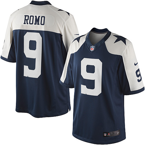 Men's Limited Tony Romo Nike Jersey Navy Blue Alternate - #9 Throwback NFL Dallas Cowboys